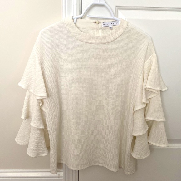 Endless Rose Tiered Ruffle Sleeve - Ivory Blouse - Picture 3 of 5